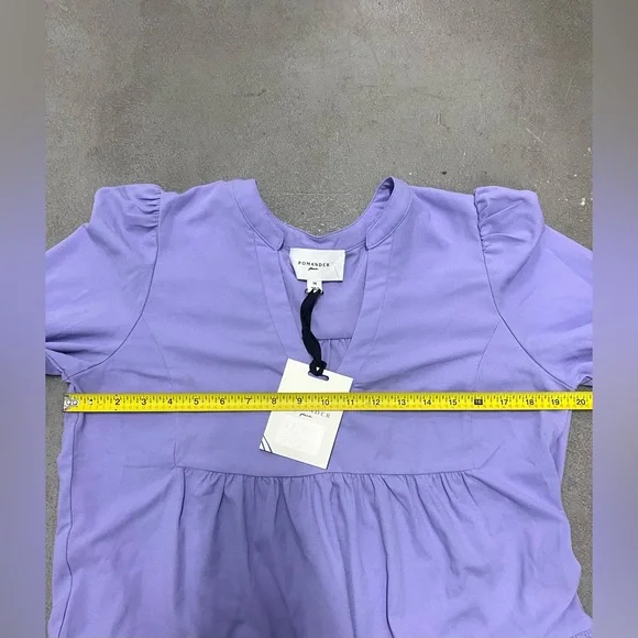 NWT Tuckernuck Pomander Place Lilac Kenzo Tiered Mini Dress V-neck 3/4 Sleeves - Picture 13 of 16
